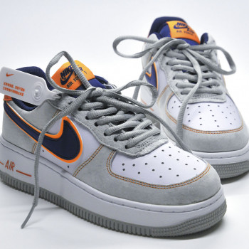 Giày Nike Air Force 1 07 Low White Cool Grey Navy Blue Orange siêu cấp
